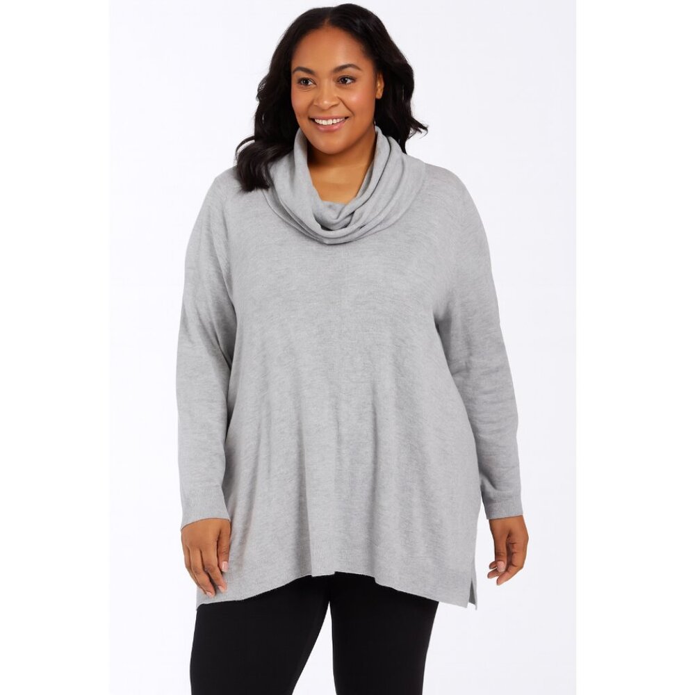 NWT Chelsea & Theodore | Lightweight Gray Cowlneck Sweater | Size 3X